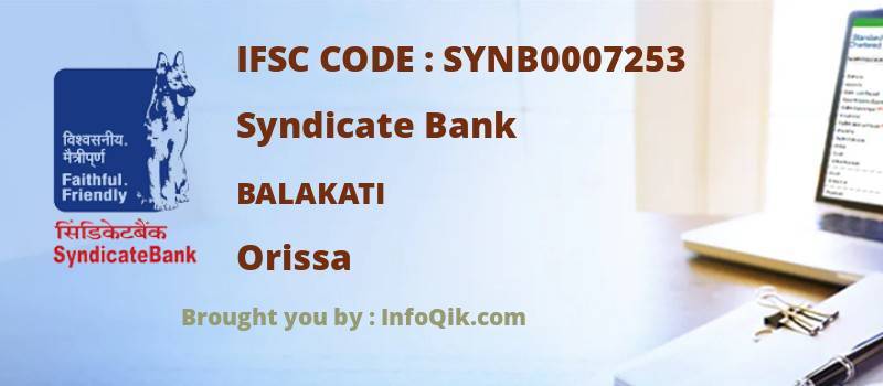 Syndicate Bank Balakati, Orissa - IFSC Code