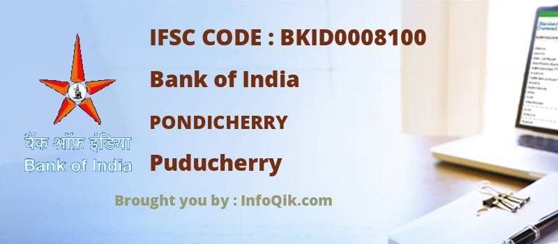 Bank of India Pondicherry, Puducherry - IFSC Code