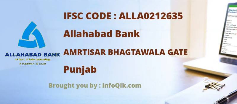 Allahabad Bank Amrtisar Bhagtawala Gate, Punjab - IFSC Code