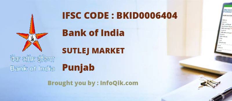 Bank of India Sutlej Market, Punjab - IFSC Code