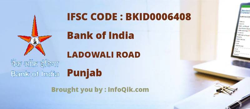 Bank of India Ladowali Road, Punjab - IFSC Code