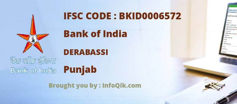 Bank of India Derabassi, Punjab - IFSC Code