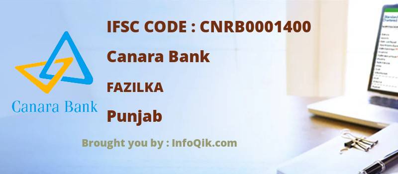 Canara Bank Fazilka, Punjab - IFSC Code