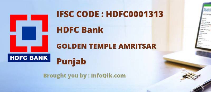 HDFC Bank Golden Temple Amritsar, Punjab - IFSC Code