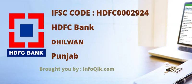 HDFC Bank Dhilwan, Punjab - IFSC Code