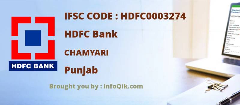 HDFC Bank Chamyari, Punjab - IFSC Code