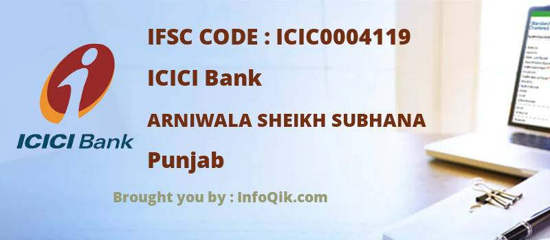 ICICI Bank Arniwala Sheikh Subhana, Punjab - IFSC Code