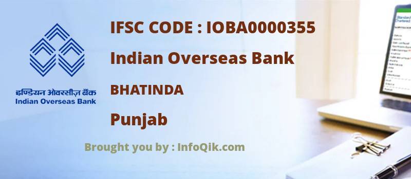 Indian Overseas Bank Bhatinda, Punjab - IFSC Code
