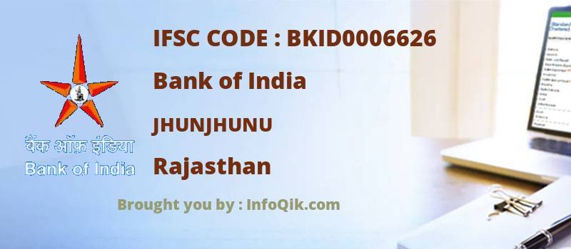 Bank of India Jhunjhunu, Rajasthan - IFSC Code