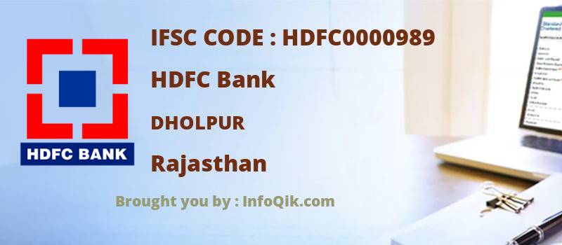 HDFC Bank Dholpur, Rajasthan - IFSC Code