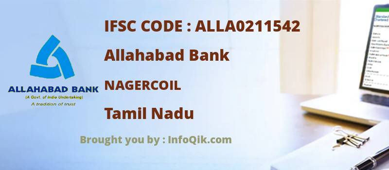 Allahabad Bank Nagercoil, Tamil Nadu - IFSC Code