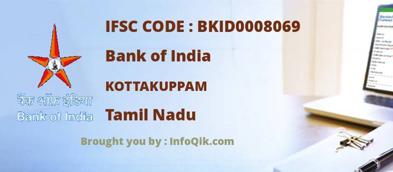 Bank of India Kottakuppam, Tamil Nadu - IFSC Code
