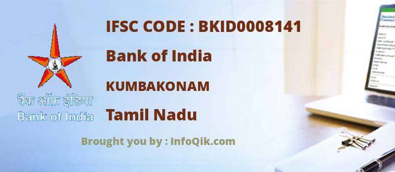 Bank of India Kumbakonam, Tamil Nadu - IFSC Code