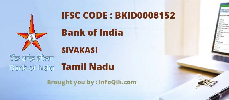 Bank of India Sivakasi, Tamil Nadu - IFSC Code