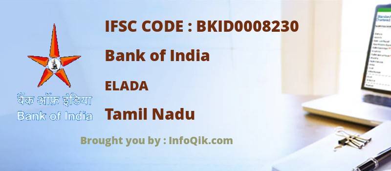 Bank of India Elada, Tamil Nadu - IFSC Code