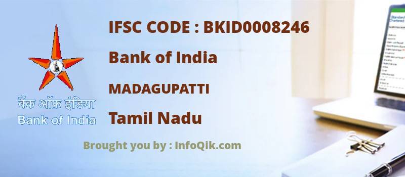 Bank of India Madagupatti, Tamil Nadu - IFSC Code