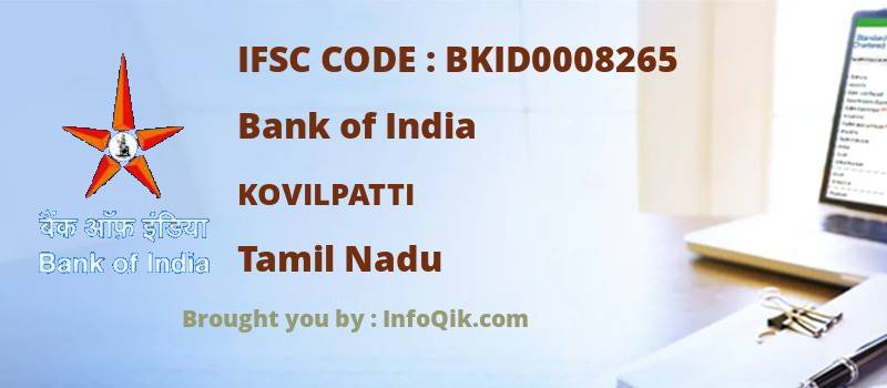 Bank of India Kovilpatti, Tamil Nadu - IFSC Code