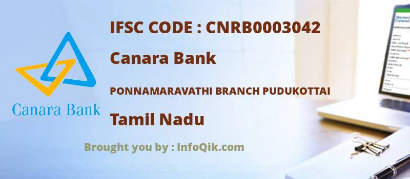 Canara Bank Ponnamaravathi Branch Pudukottai, Tamil Nadu - IFSC Code