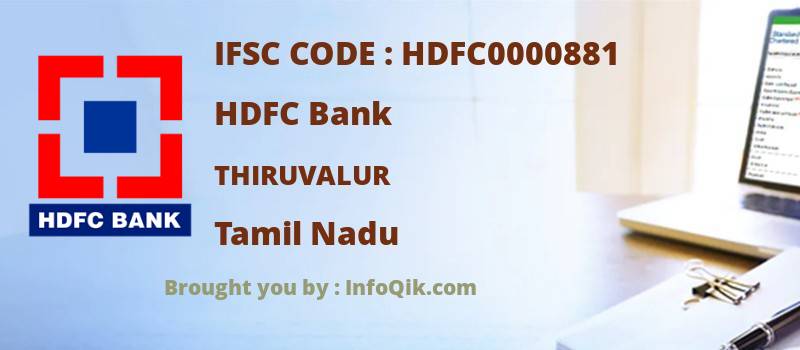HDFC Bank Thiruvalur, Tamil Nadu - IFSC Code