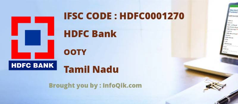 HDFC Bank Ooty, Tamil Nadu - IFSC Code
