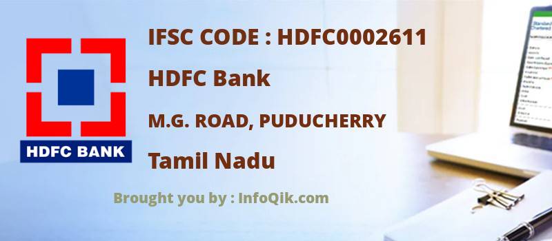HDFC Bank M.g. Road, Puducherry, Tamil Nadu - IFSC Code