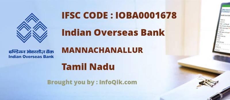 Indian Overseas Bank Mannachanallur, Tamil Nadu - IFSC Code