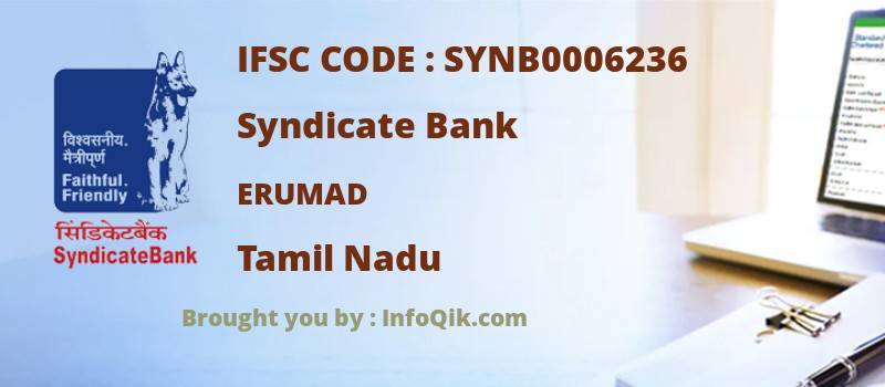 Syndicate Bank Erumad, Tamil Nadu - IFSC Code