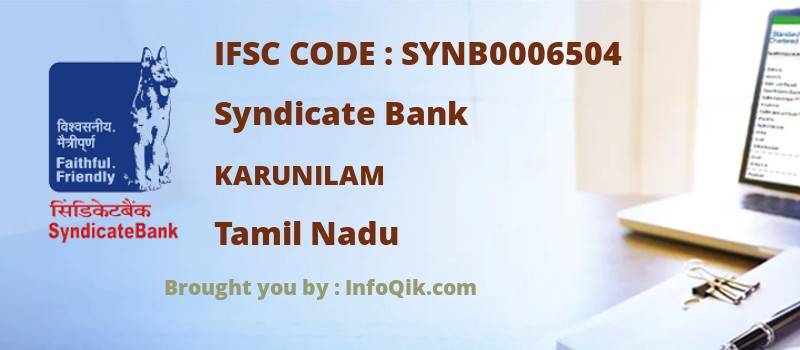 Syndicate Bank Karunilam, Tamil Nadu - IFSC Code