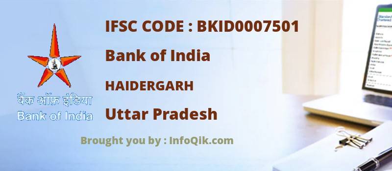 Bank of India Haidergarh, Uttar Pradesh - IFSC Code