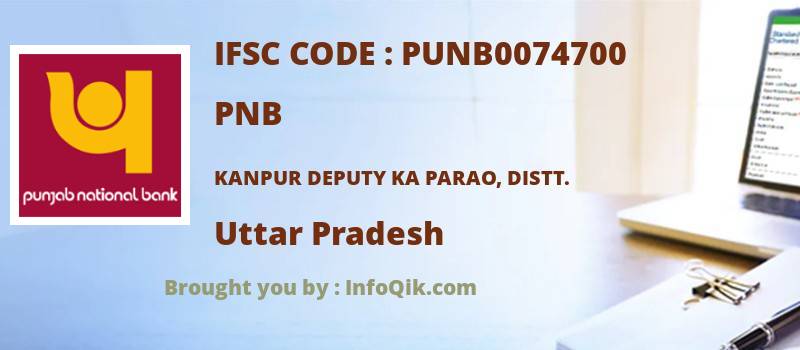 PNB Kanpur Deputy Ka Parao, Distt., Uttar Pradesh - IFSC Code