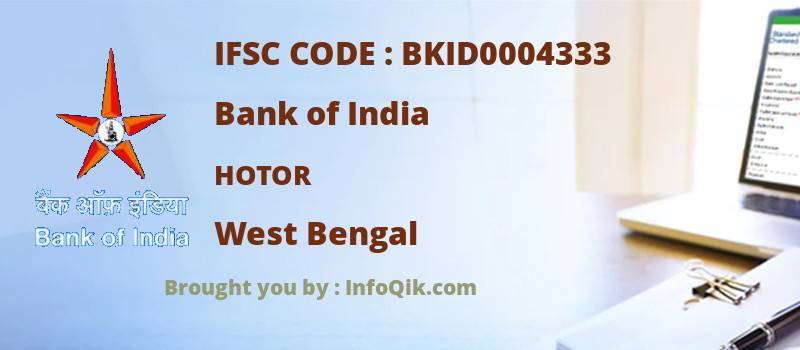 Bank of India Hotor, West Bengal - IFSC Code